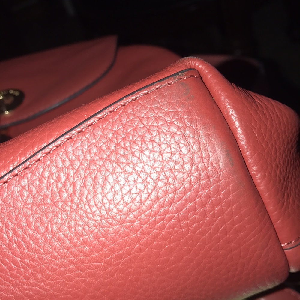 Michael Kors Raven Leather Backpack Brandy/Gold Preloved - Picture 10 of 12